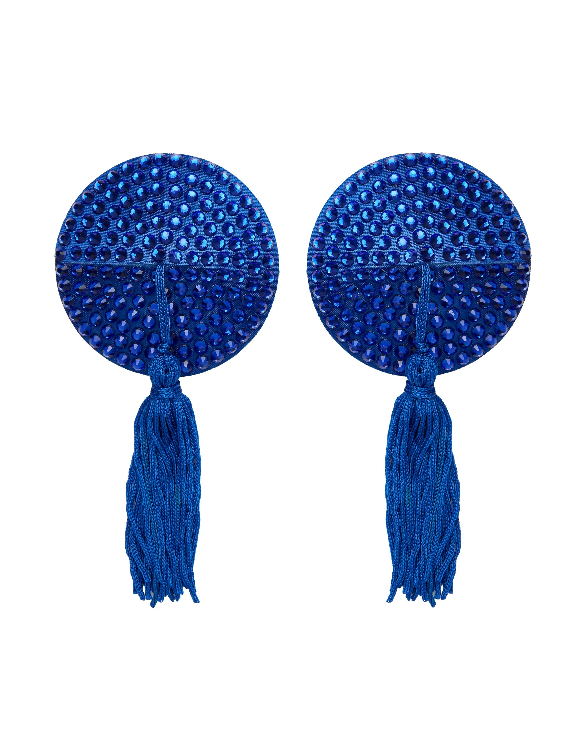 Diamante Tassel Pastie - Electric Blue - Image 3