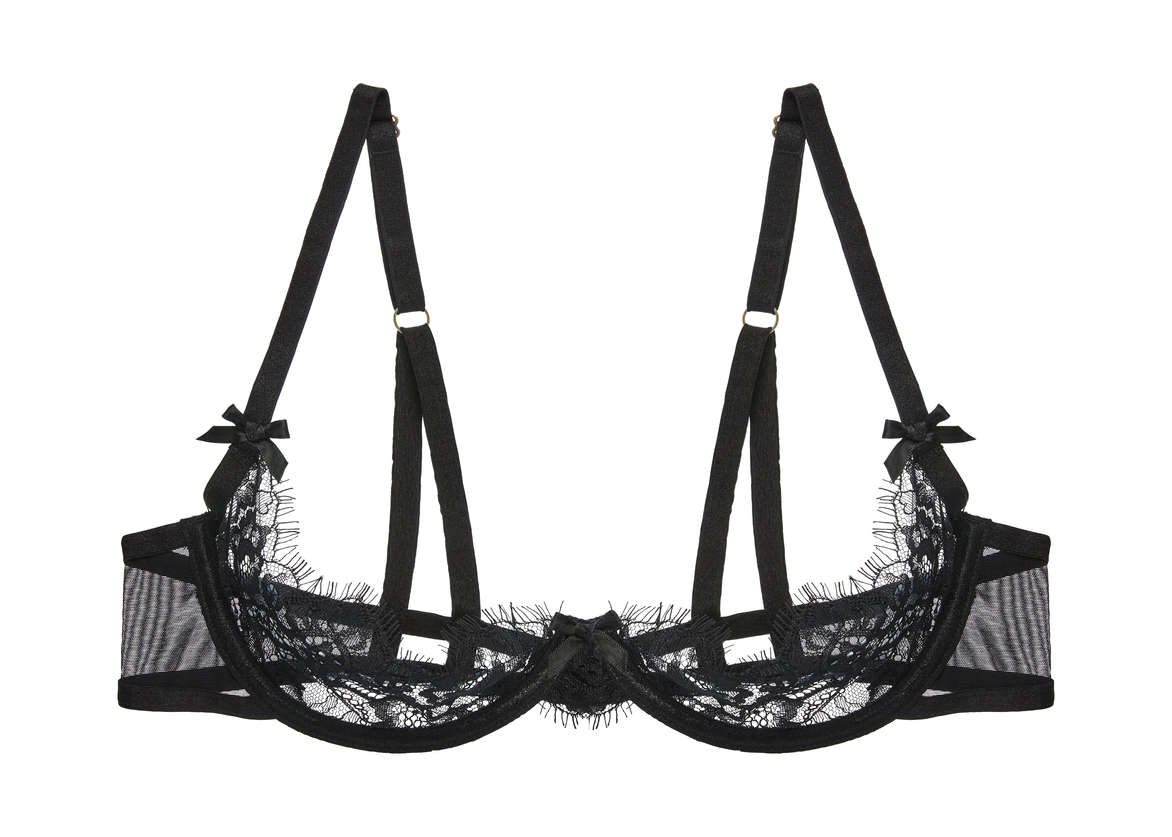 Seduca Quarter Cup Bra - Black - Image 4